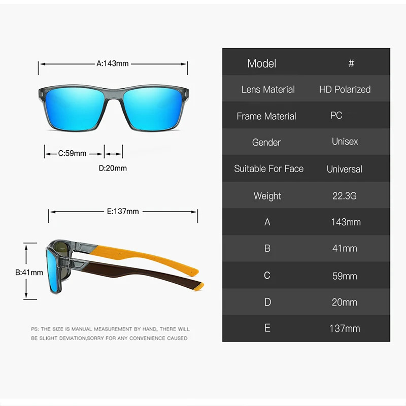 Driving Polarized Glasses Camping Cycling Polarized Sunglasses Sports UV 400 Colorful Outdoor Fishing Glasses Men Women 240504