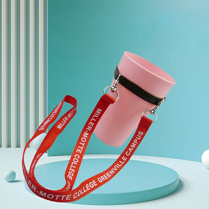 Manufacturer Water Bottle Drink Cup Holder Neck Strap , Coffee Cup /Beer Glass Holder Neck Lanyard,Silicone ring lanyard.
