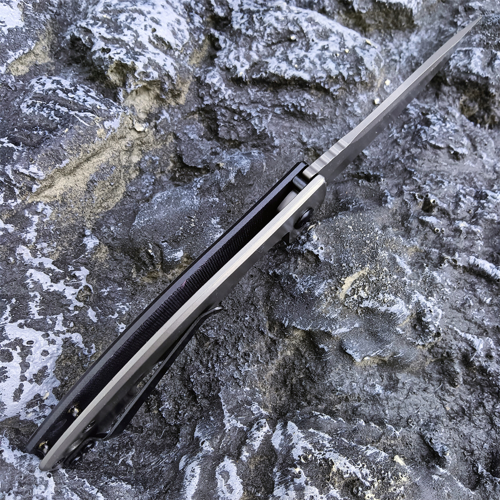 Tactical Folding Knife in DLC C Blade Carbon Fiber Titanium Handle EDC Survival Tool