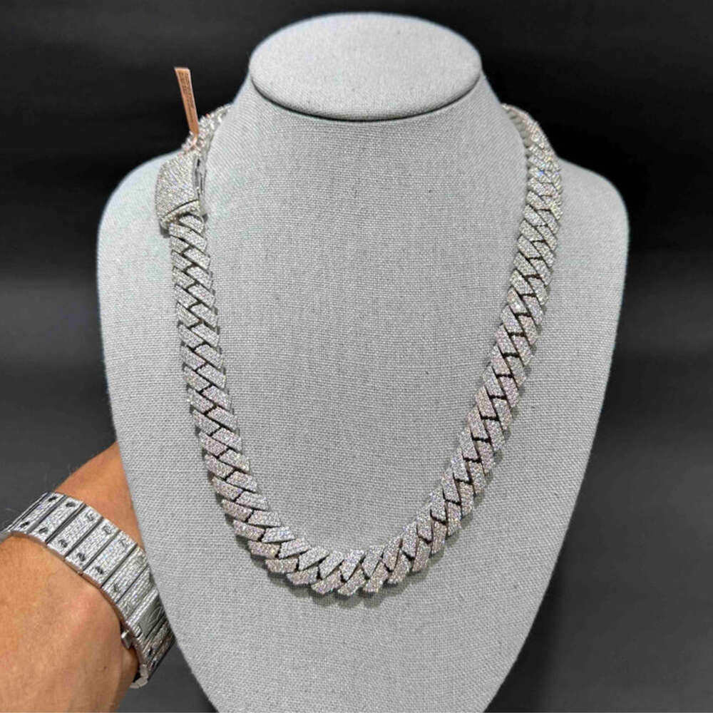 Iced Out Cuban Link Chain 14mm Vvs Lab Grown Diamond Hip Hop Miami