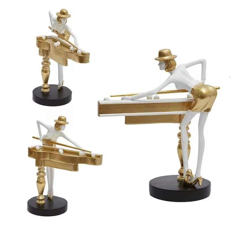 Nordic Billiard Resin Ornament Home Decor CraftsStatueOffice Desk Figurines Decoration Bookcase Sculpture Home Accessories 240429