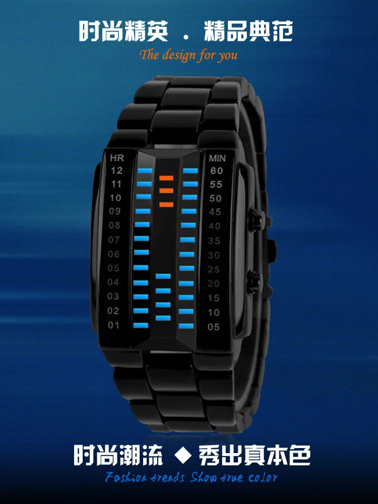 Fashion Binary Led Watch Women Men Sports Watches Multifunctional Electronic Bracelet Watches Couple Watch Reloj Mujer 240428
