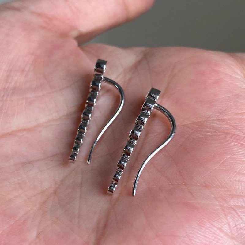 Clip-On Earrings: 5A Cubic Zirconia Round-Cut White Dia Sier Jewelry