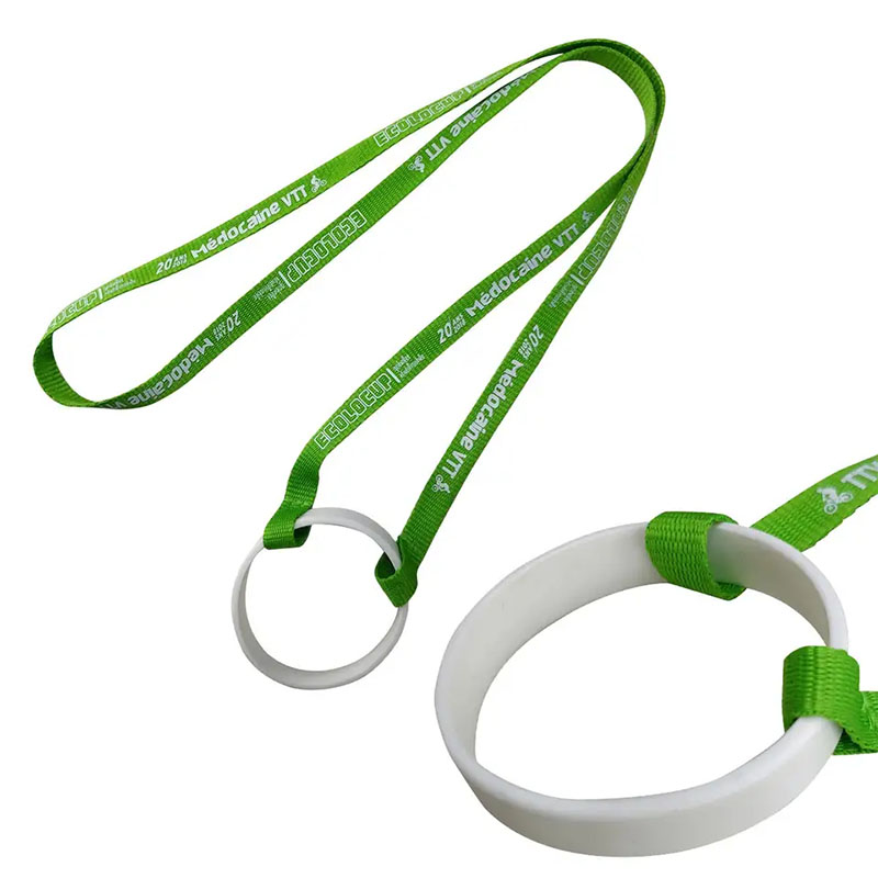 Manufacturer Water Bottle Drink Cup Holder Neck Strap , Coffee Cup /Beer Glass Holder Neck Lanyard,Silicone ring lanyard.