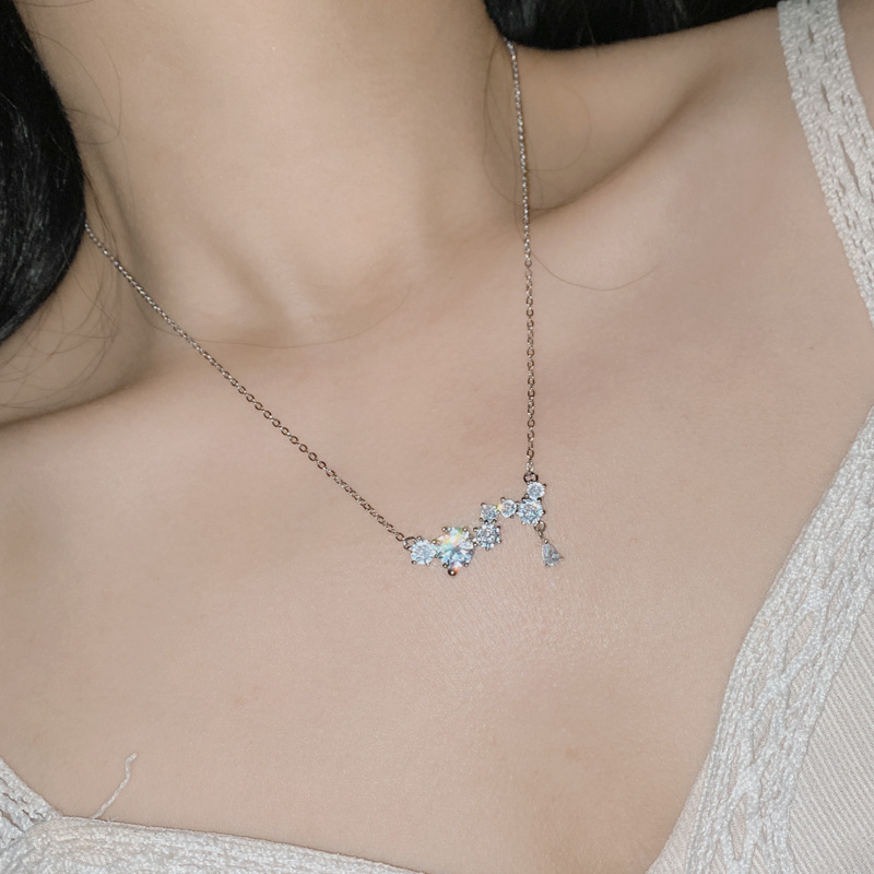 Sterg Sier Round Cut Multi-Color CZ Dia Pendant Necklace for Women