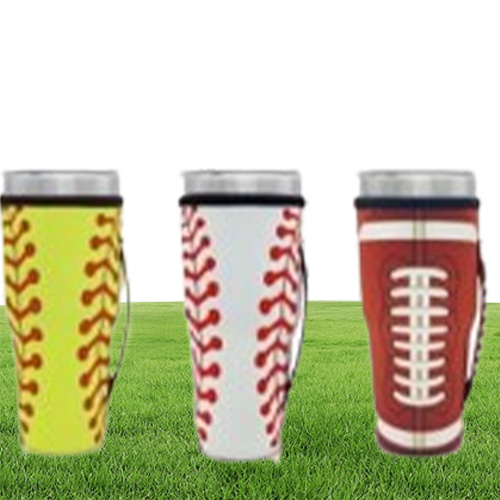 Drinkware Supplies Reusable Insulator Iced Coffee Cup Sleeves Neoprene Cover Drinks Sleeve Holder with Handle for 30oz Tumbler Cup