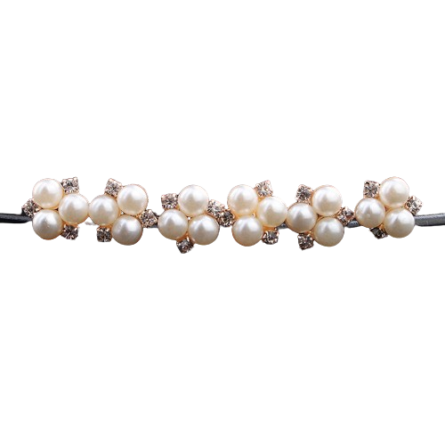 Rose Gold 6PCSlot Wedding Accessories Bridal Pearl Hairpins Flower Crystal Pearl Rhinestone Hair Pins Clips Bridesmaid Women Hair