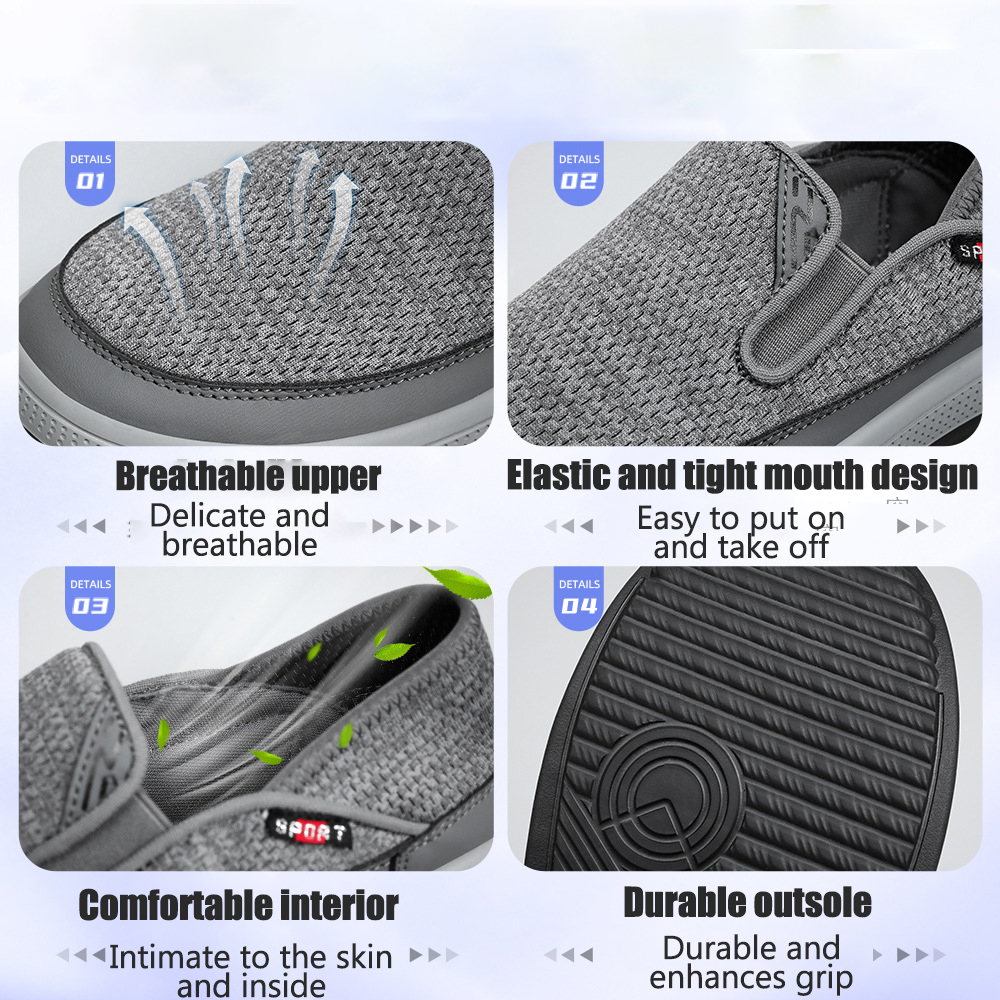 Lightweight Single Men's New Summer and Breathable Mesh with One Step Cloth Shoes Lhshoe