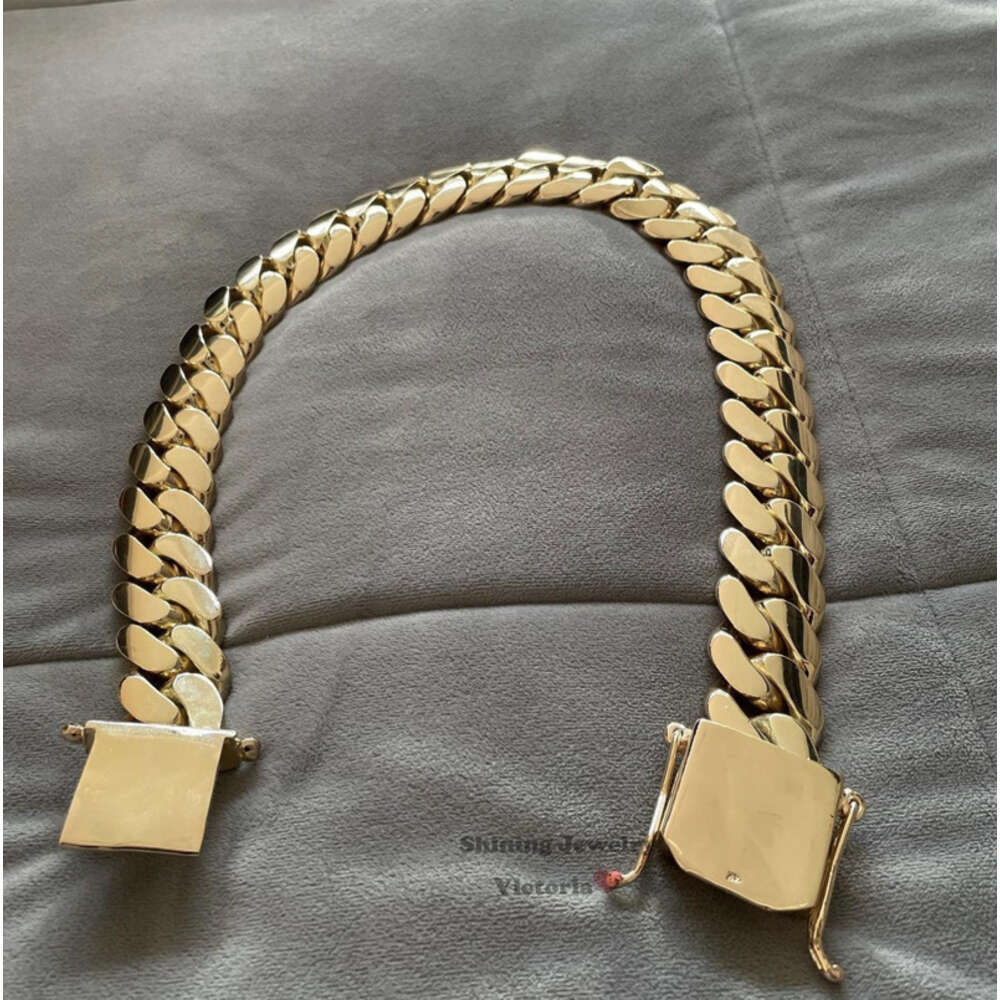 Hip Hop Jewelry Men Thick Miami Cuban Necklace 22mm 24 1kilo Gram 14k Gold Plated Plain Style 999 Silver Cuban Chain