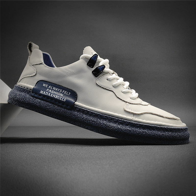 Board for oversized casual versatile leather flat shoes men's trendy brand