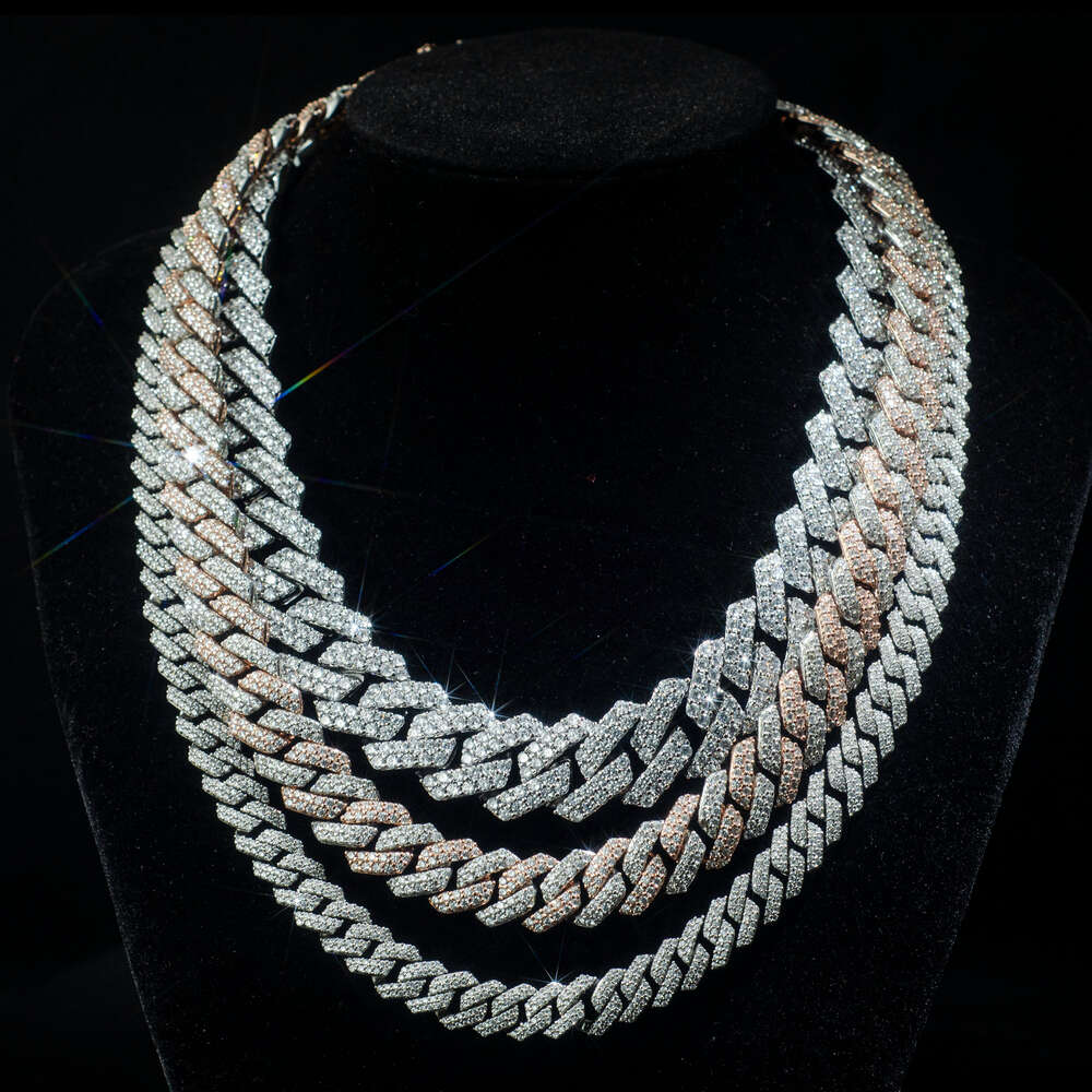 moissanite cuban k pendant necklaces designer for men Fine jewelry pass dia tester iced out Miami14mm chain Sterg Sier necklace