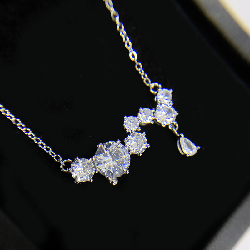 Sterg Sier Round Cut Multi-Color CZ Dia Pendant Necklace for Women