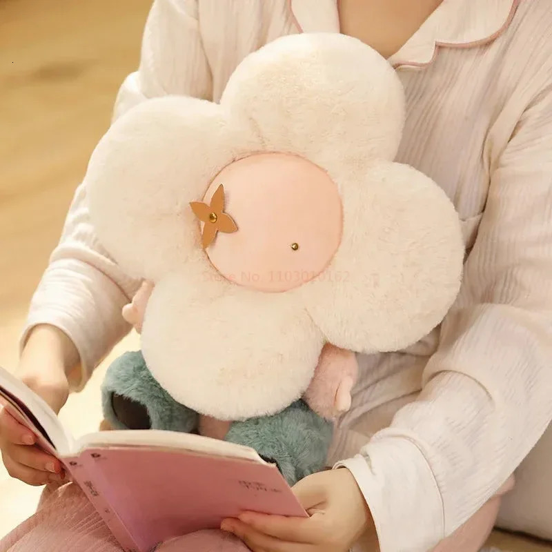 Soft Cartoon Plant Decoration Or Pillow Cushion Sun Figurine Toy Flower Plush Stuffed Birthday Gift For Children 240426