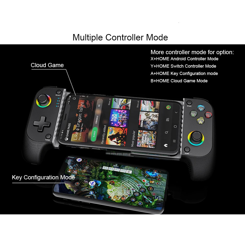 Mobile Game Controller for and Android with RGB LightSupport Play PS Remote Xbox Cloud More 240418