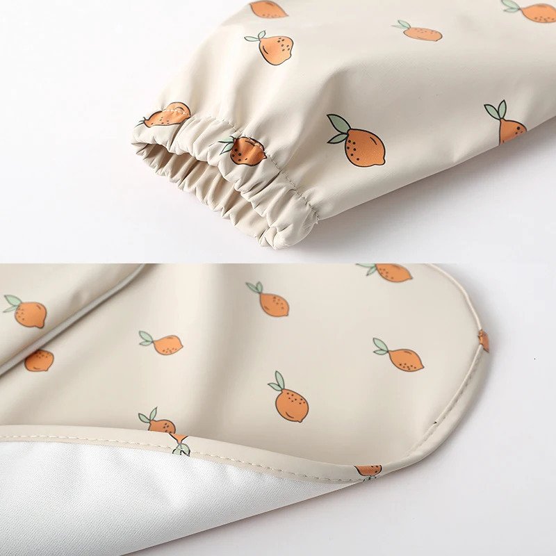 Waterproof Baby Bibs Long Sleeves Feeding Cloth Boy Girls Painting Workwear Infant Aprons Kids Burp With Pocket Stuff 240429