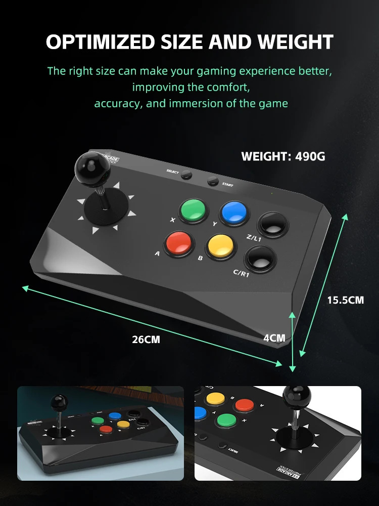 Data Frog Game Arcade Keyboard Wireless Controller for Street Fighter Retro Video Consoles Compatible with PCAndroid 240418