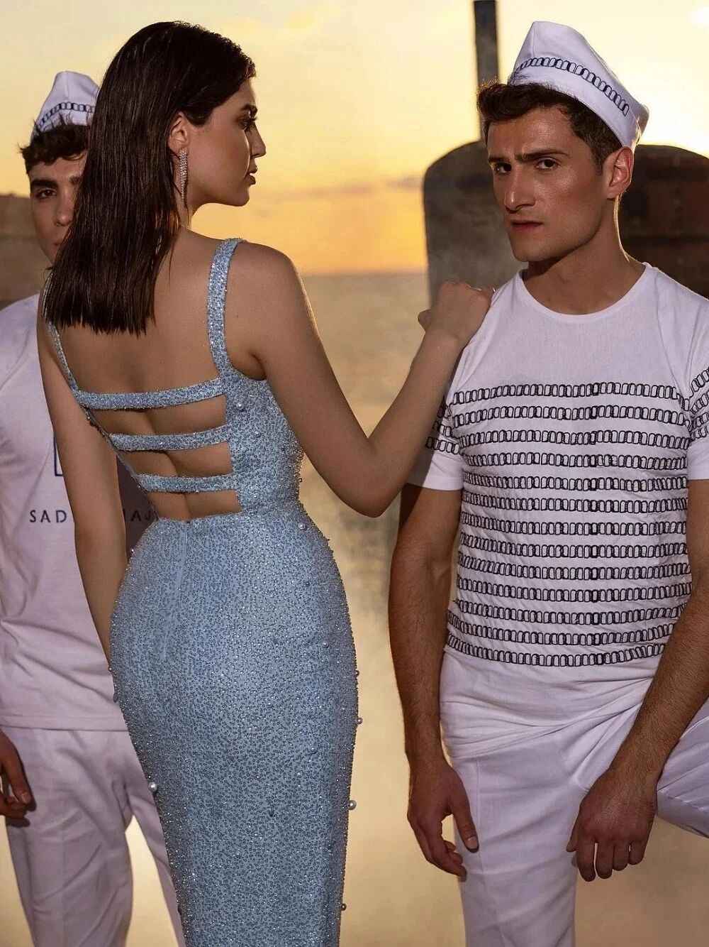 Hollow Column Prom Spaghetti Sleeveless Ankle Length Lace Design Appliques Sequins Beading Celebrity Evening Dresses Plus Size Custom Made L24675 0508