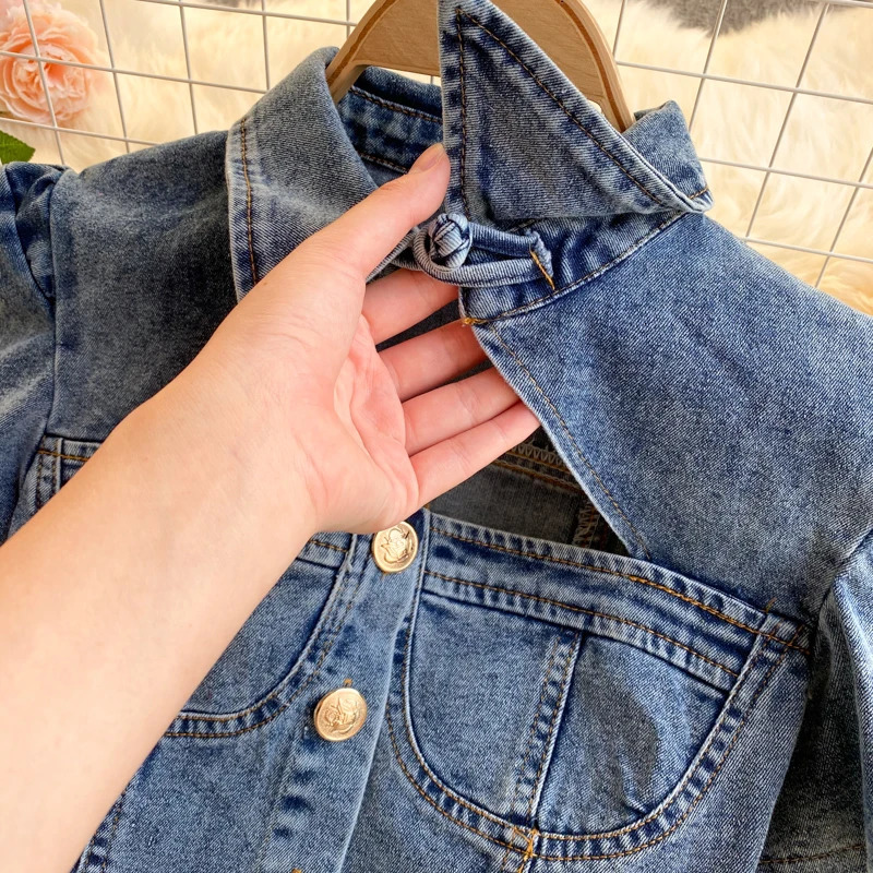 Amolapha Women Hollow out JeansSkirts Sets Short Sleeve Tank Tops Laced Denim Skirt Suits for Woman 240423