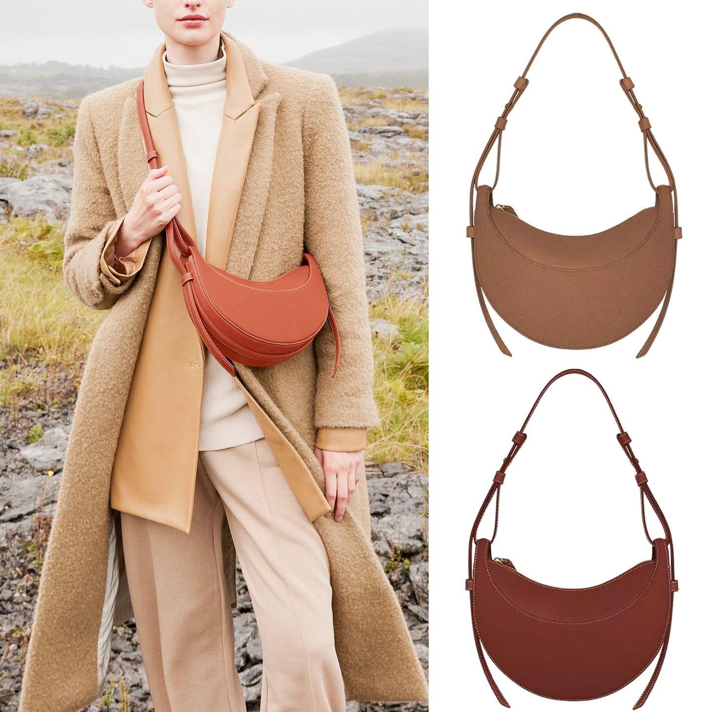 Luxury Numero dix half moon Shoulder bag mens Leather cyme tote handbag Designer bag zipper Crossbody Crescent Womens fashion mini clutch travel Underarm bags