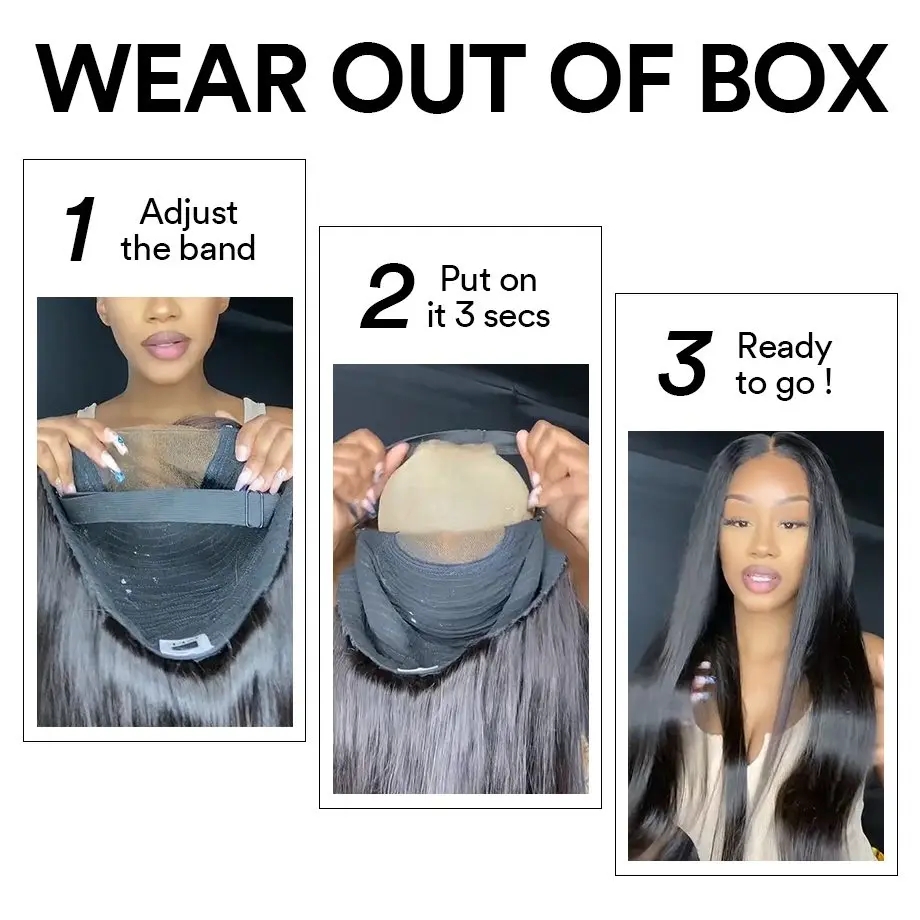 Hd Pre Cut Pre Plucked Lace Closure Wig 13x4 Straight Lace Frontal Wig Wear And Go Glueless Human Hair Wigs For Women 150%