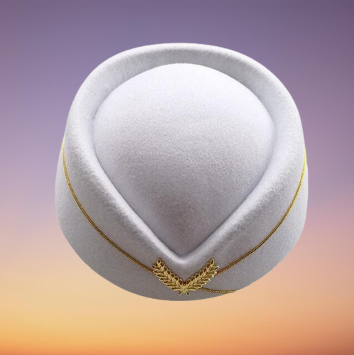 Air Hostesses Beret Hat Wool Felt Base Cap Airline Stewardess Sexy Formal Uniform Hat Caps Accessory Roll play TH