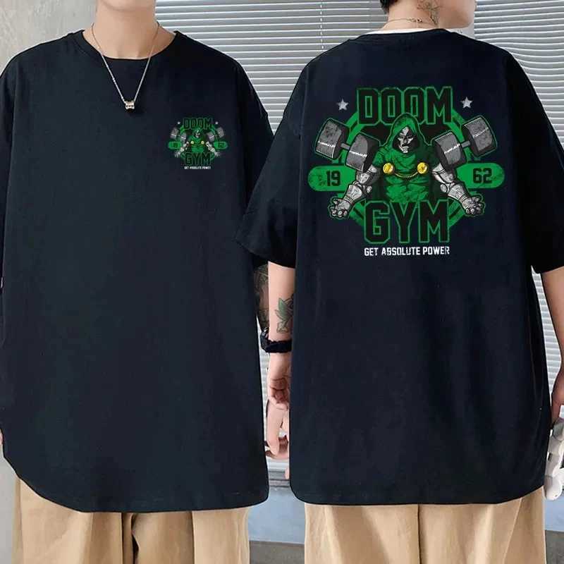 Men's T-Shirts Men Singer Mf Doom Madlib Madvillain Double Sided Graphic Tshirt Male Loose Hip Hop T Shirt Women Flce Cotton T-shirts Tops T24050