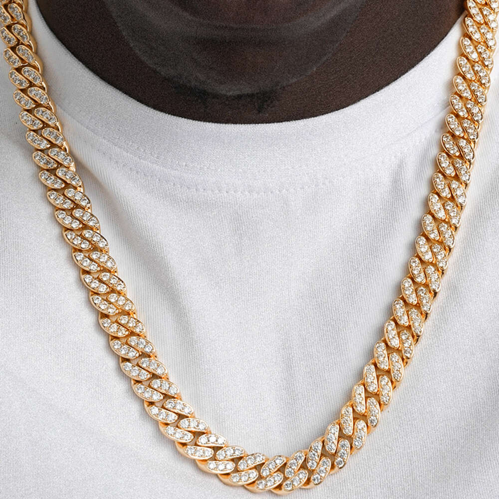 Top Custom d Color Moissanite 925 Sterling Silver Beautifully Cool Hip Hop Cuban Chain Necklace