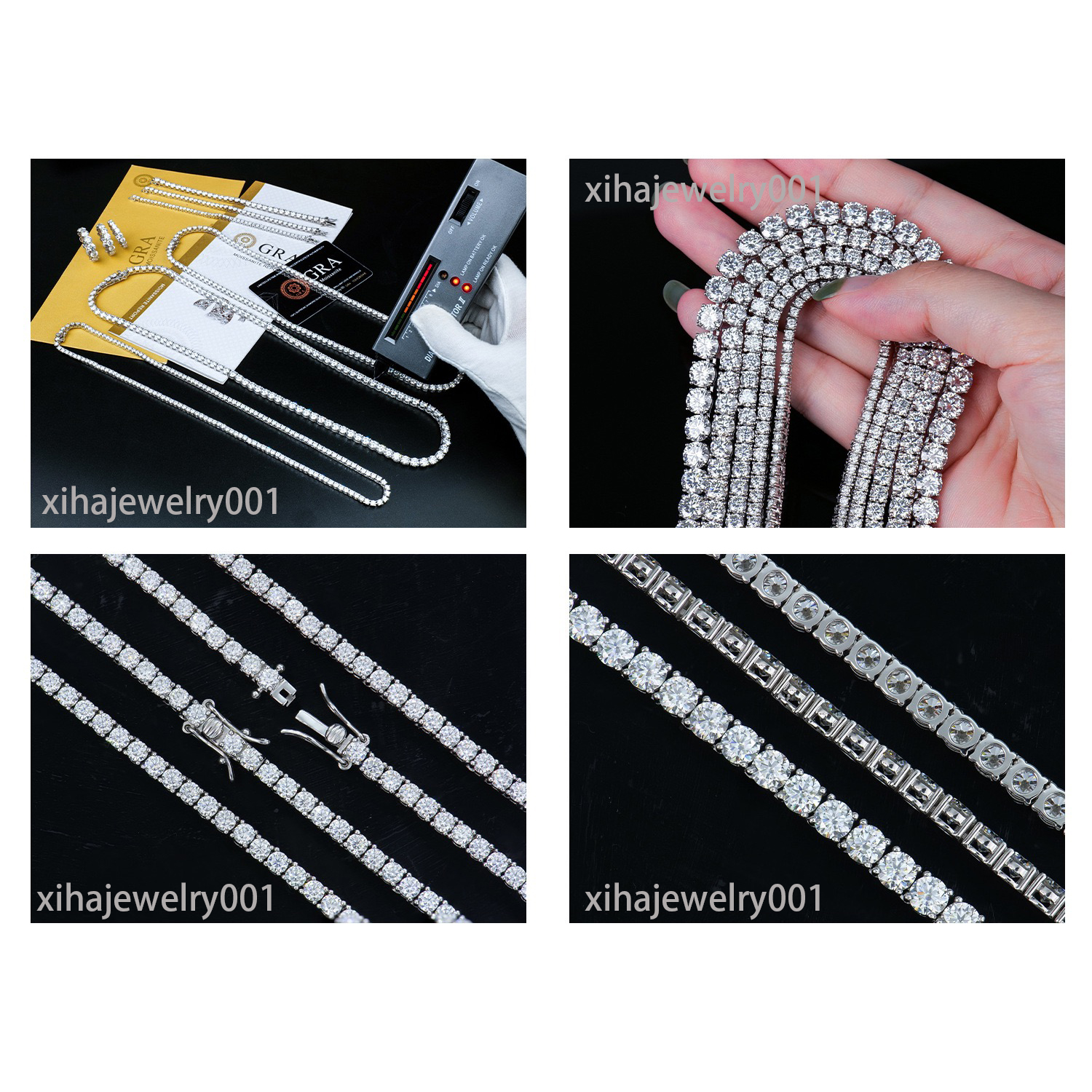 Dia Mossanite Chain Mens Iced Out Gold Chains Necklaces Hip Hop Jewelry Moissanite Tennis Necklace