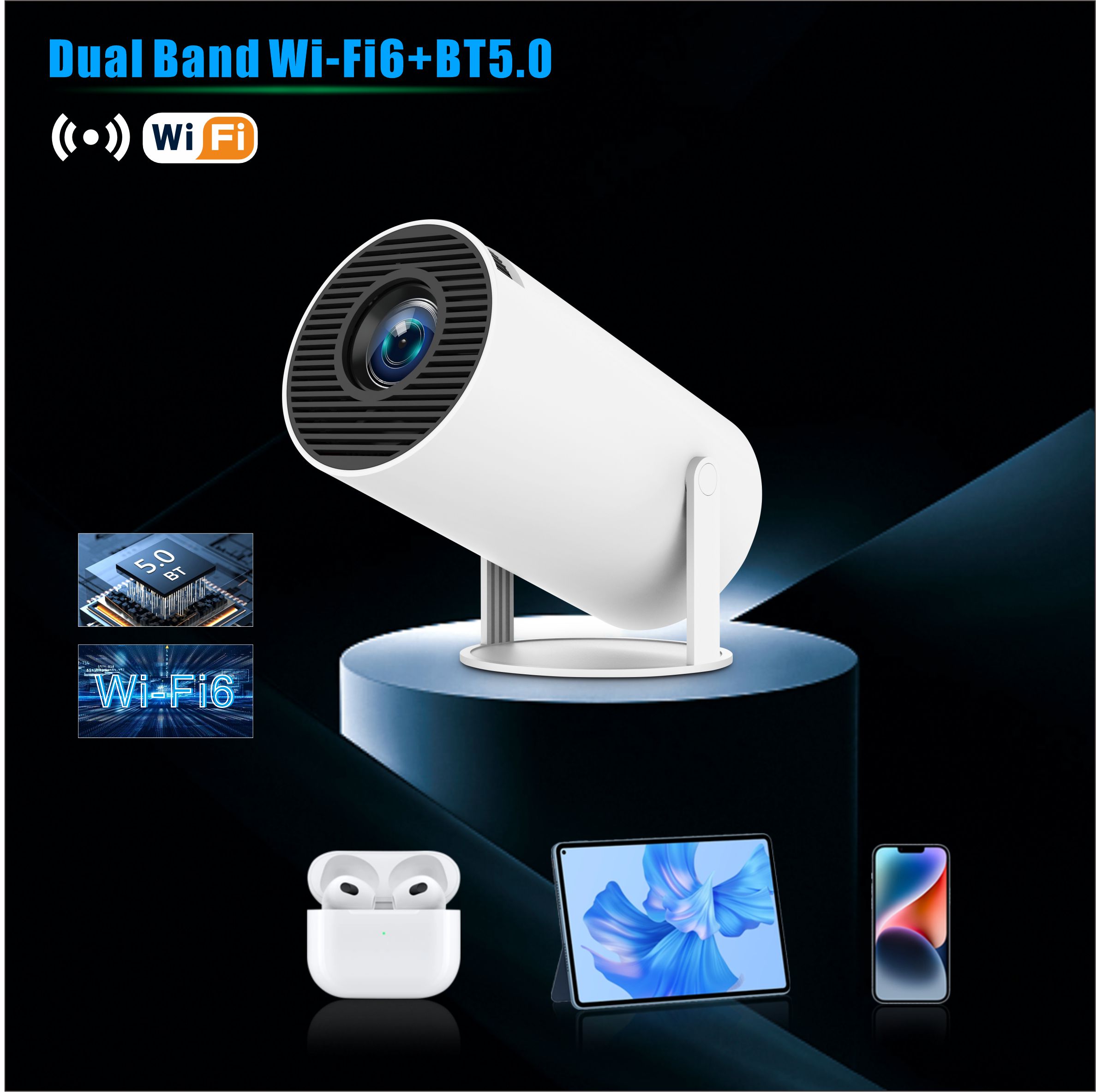 Projectors Projector HY300 PRO 4K Android 11 Dual Wifi6 260ANSI Allwinner H713 BT5.0 1080P 1280*720P Home Cinema Outdoor Projetor z241129