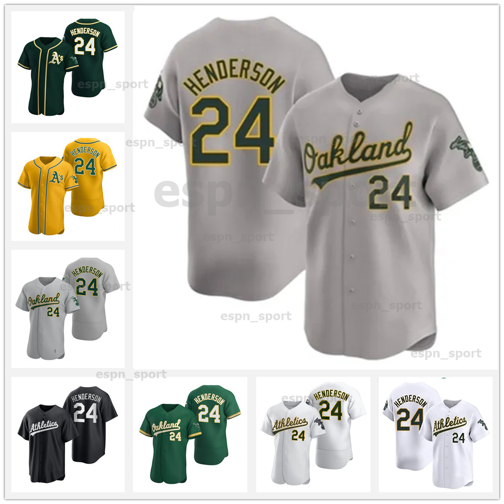 Men Women Youth Custom 24 Henderson Jersey 56 Jimenez Baseball Noda Gelof Sears Rooker Jimenez Miller Ruiz Langeliers Diaz Soderstrom 2024 Baseball Jerseys