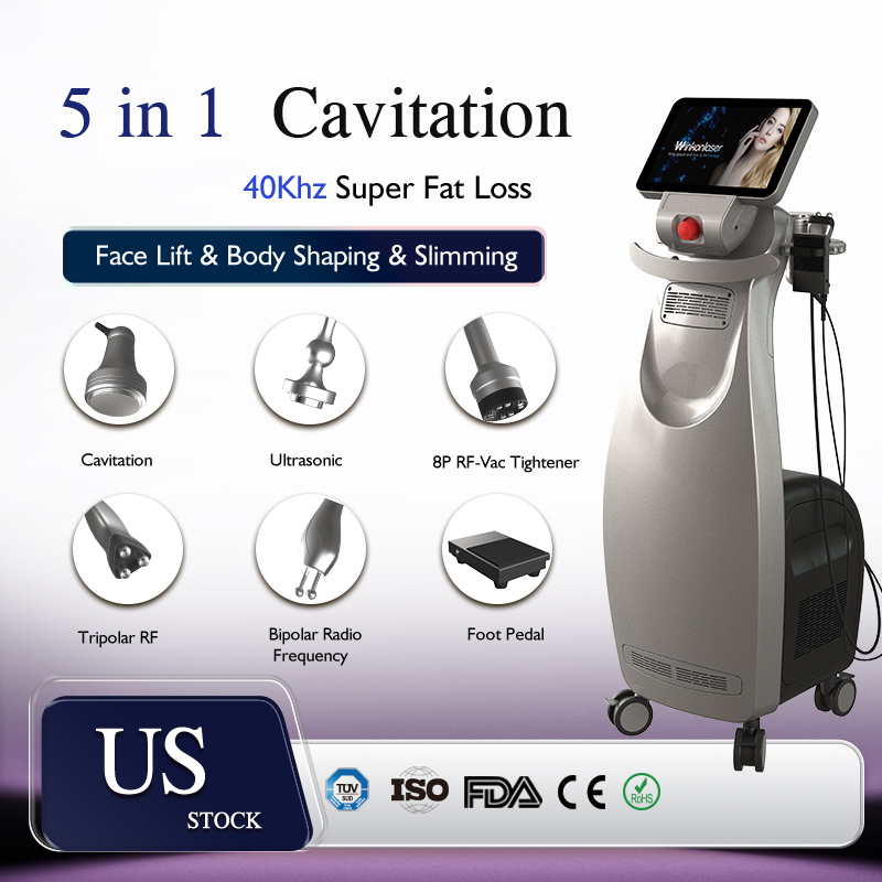 6 IN 1 40K Ultrasonic Cavitation Slimming Machine RF Weight Loss Radio Frequency Skin Tightening Vacuum for body