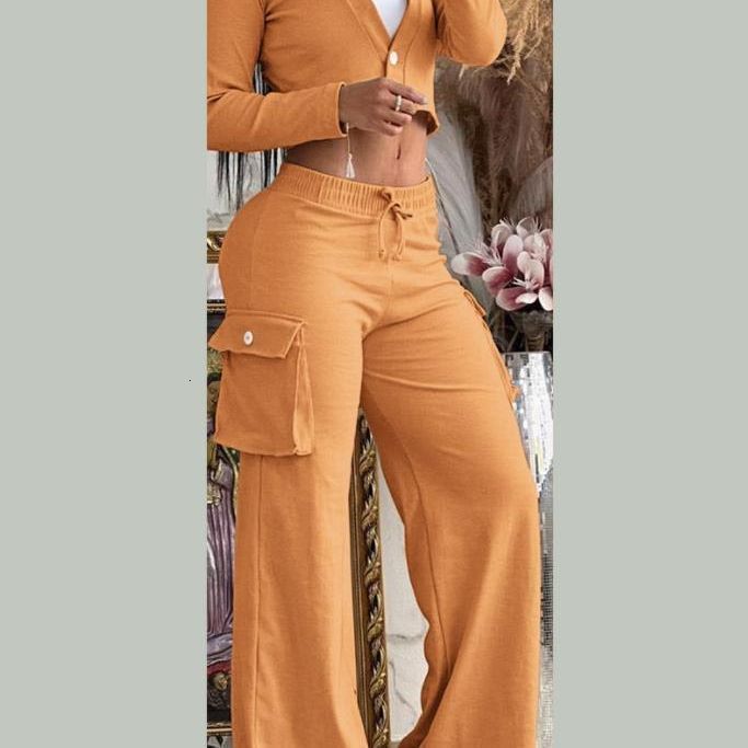 Women s Two Piece Pants DEAT Fashion Set Round Neck Zipper Cargo Jacket Motorcycle Coat High Waist Back Elastic 2023 Autumn 11XX6045 231201