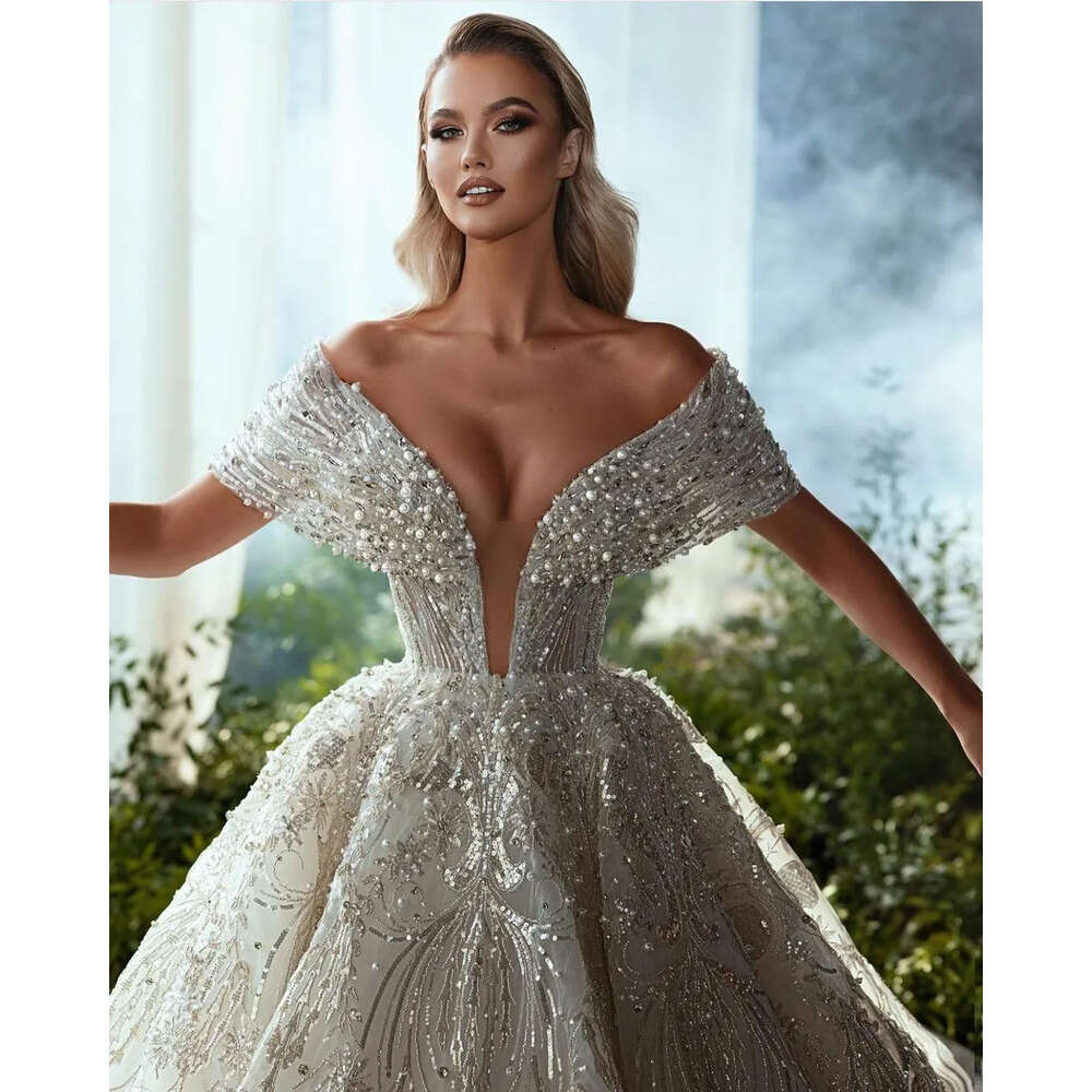 Dress Off Mermaid Sleeveless Elegant Wedding With Shoulder Organza Beads Bodice Formal Ocn Custom Made Tulle or-Length