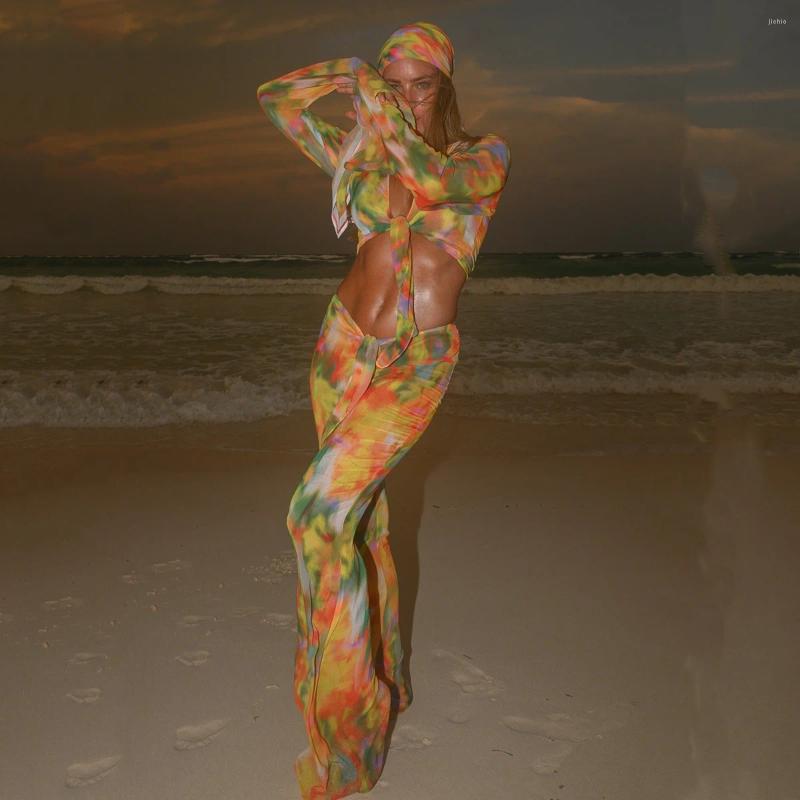Womens Swimwear 3 Pieces Sexy Bikini Push UP Set Women Swimsuit Female 2024 Cover-Ups Bathing Suit Beachwear Print Pants