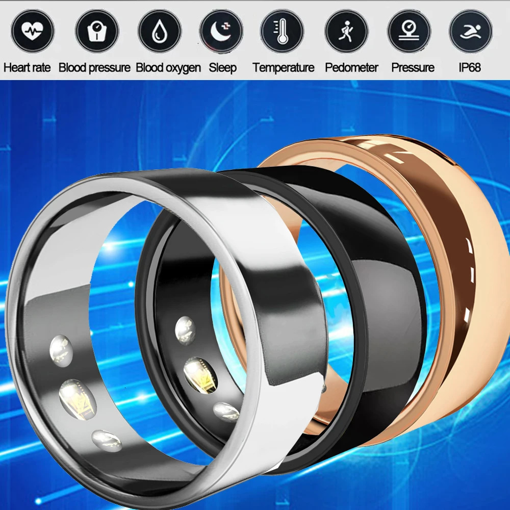 SR200 Smart Ring Multilingual Heart Rate Blood Pressure Blood Oxygen Temperature Sleep Health Fitness Tracker Rings 240504