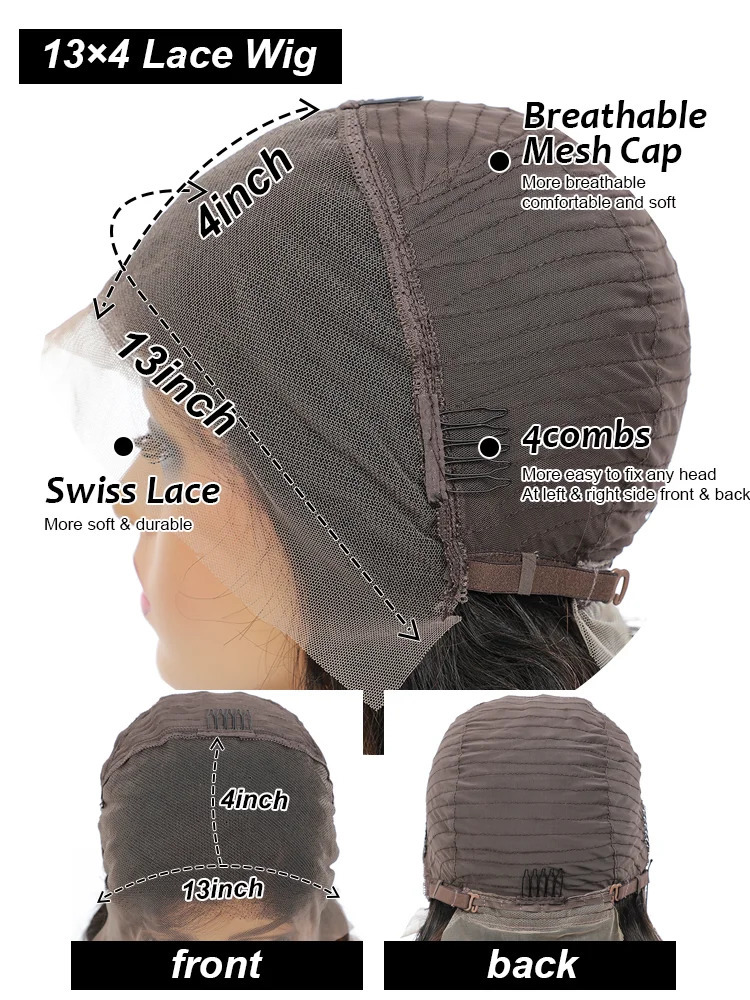 13x4 Lace Front Human Hair Transparent Lace Frontal Wigs For Black Women Short Bob Glueless Remy Straight Natural 240430