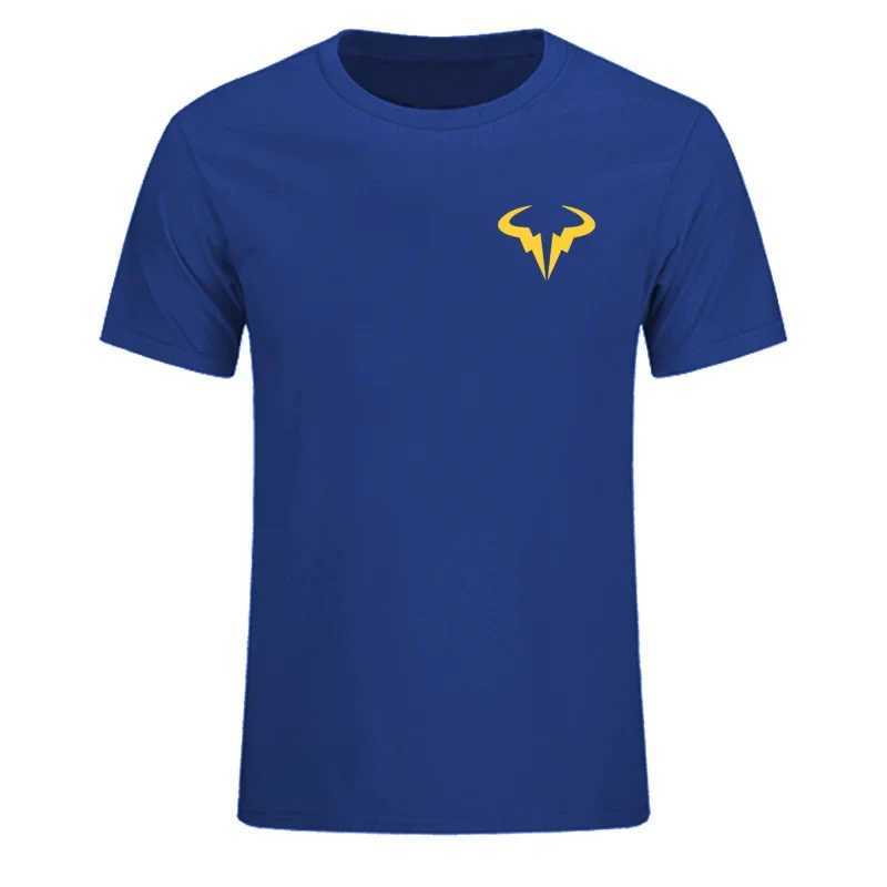 Men's T-Shirts New Popular Rafael Nadal Tennis Player T-Shirt Mens Black Short Slve Cotton T-Shirt High Quty Mens O-Neck Top T240505