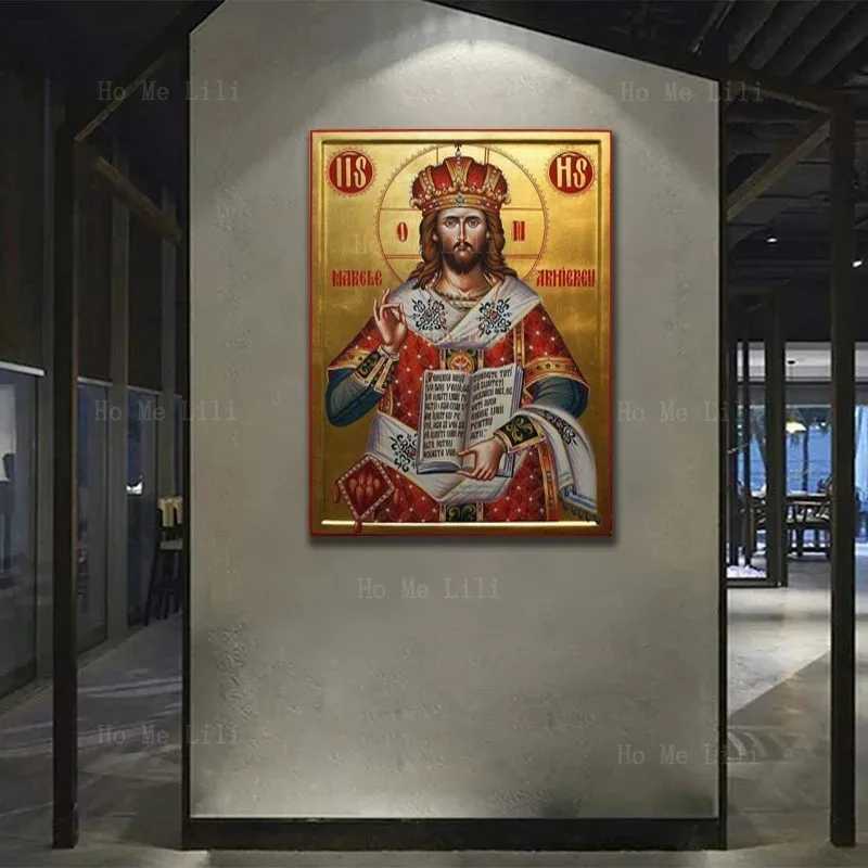 rs Orthodox Christian icon Our Lord Jesus King of Glory Divine Resurrection Religious Canvas Wall Art Decorated by Ho Me Lili Room J240505