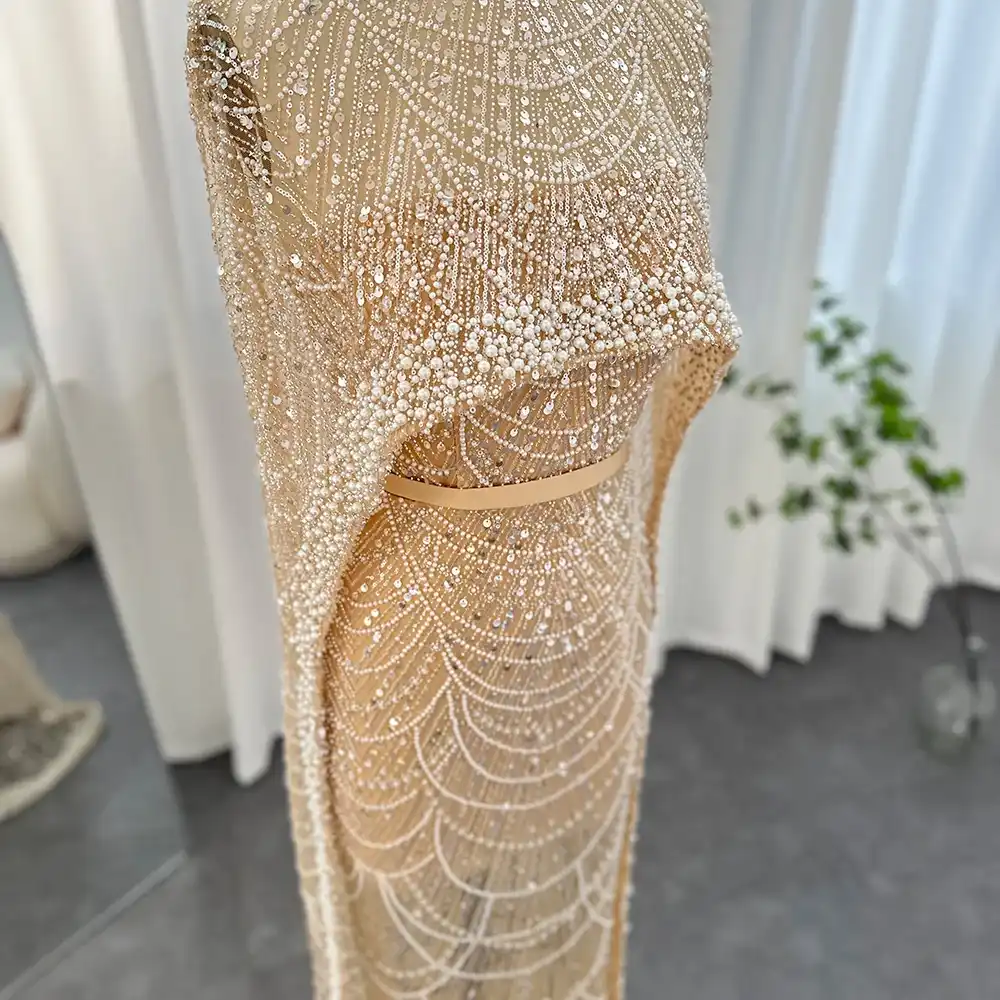 Sparkling Column Prom High Neck Sleeveless Floor Length Dress Lace Appliques Sequins Beaded Celebrity Evening Dresses Plus Size Custom Made L24742 050