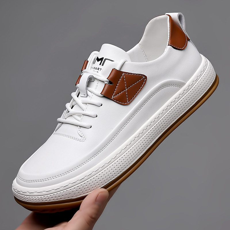 new 2024 trend Spring Men's versatile board genuine breathable soft sole clown men's casual leather shoes Lhshoe