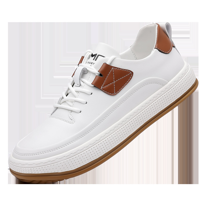 new 2024 trend Spring Men's versatile board genuine breathable soft sole clown men's casual leather shoes Lhshoe