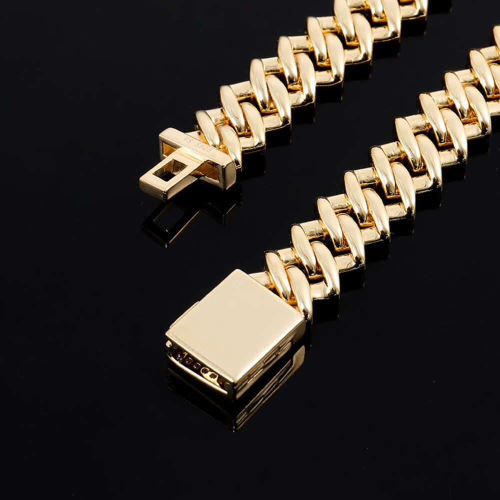 Factory Wholesale Cuban Chain 14k Yellow Gold Hip Hop Chain Necklace Def Moissanite Jewelry Necklace