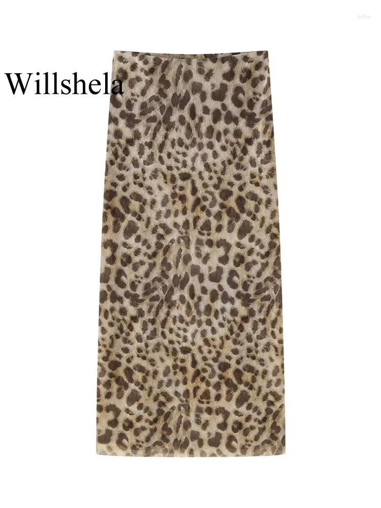 Work Dresses Women Fashion 2 Piece Set Tulle Leopard Pleated Tops Vintage High Waist Midi Skirt Female Chic Lady Skirts