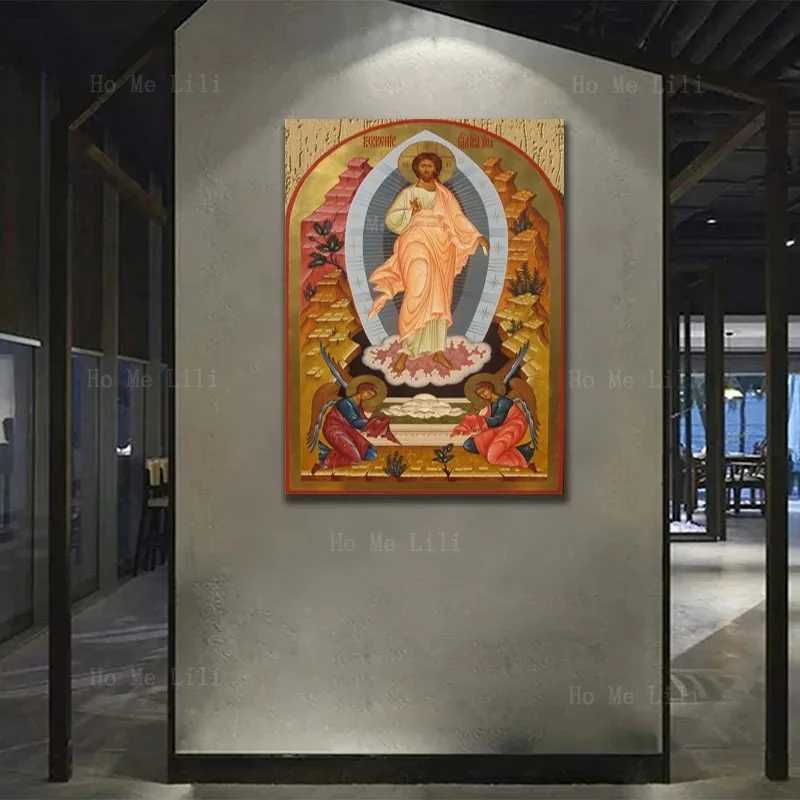 rs Orthodox Christian icon Our Lord Jesus King of Glory Divine Resurrection Religious Canvas Wall Art Decorated by Ho Me Lili Room J240505