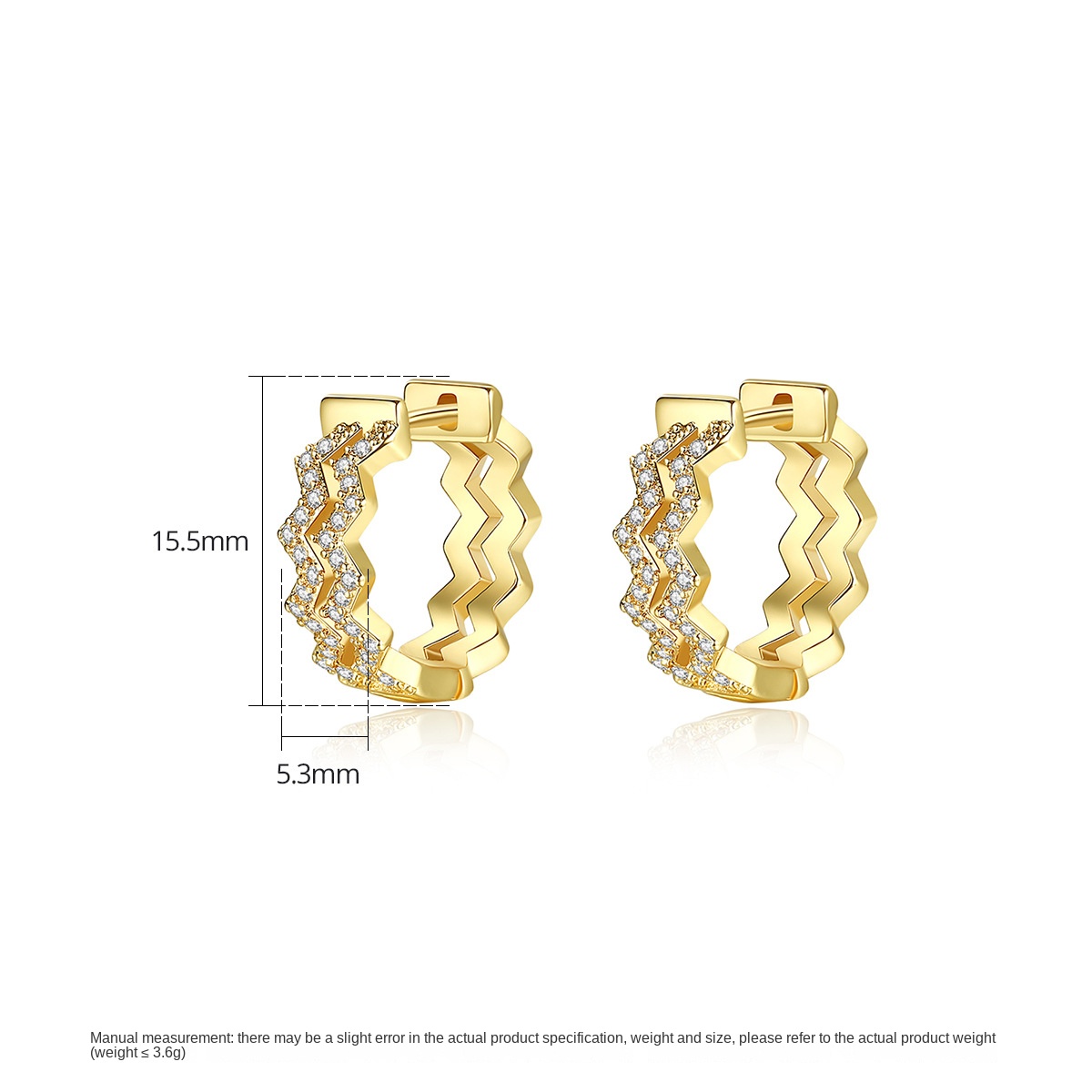 Designer Earrings for Women New Double Row Diamond Copper Set Zircon Creative Ripple Fashion Party Wedding Jewelry Free Shipping