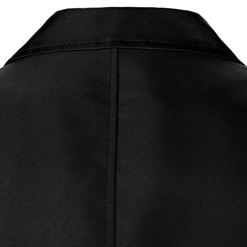 Men Blazer Decorative Chest Pocket Contrast Color Satin Collar Causal Formal Daily Wedding Long Sleeve One Button 240430