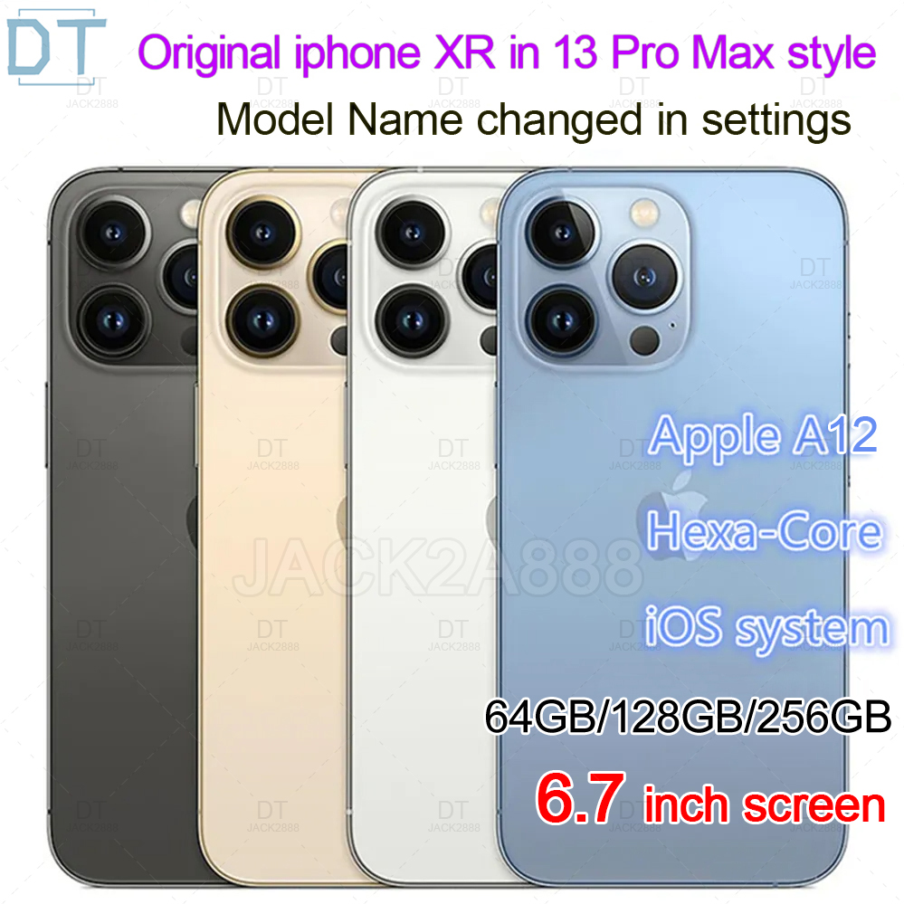 Refurbished Original Unlocked OLED Screen iPhone XR in iPhone 13 Pro Max Cellphone style Apple iPhone 13pro Max RAM 3GB ROM 64GB/128GB/256GB Mobile ph