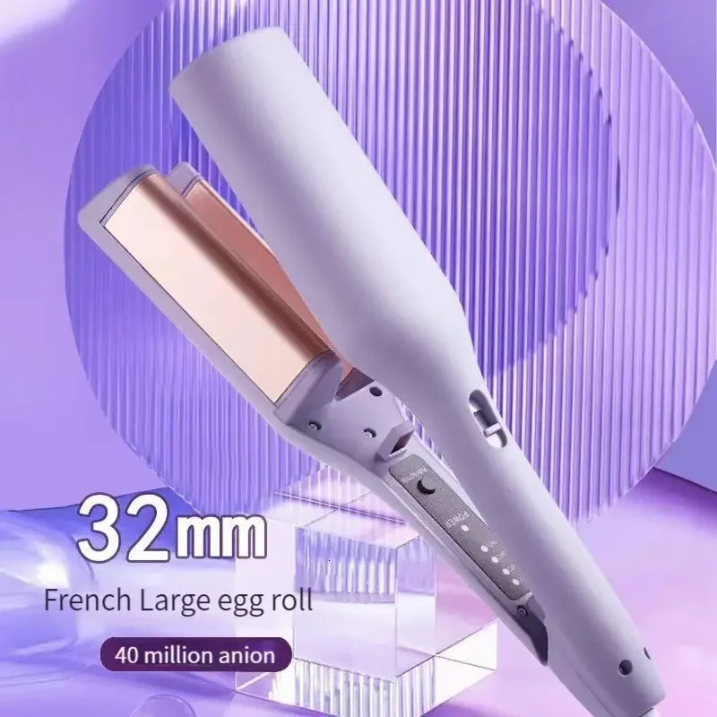 Electric Curling Iron with Automatic Lambswool Tool Long Lasting Styling French Rotating Plug 240423