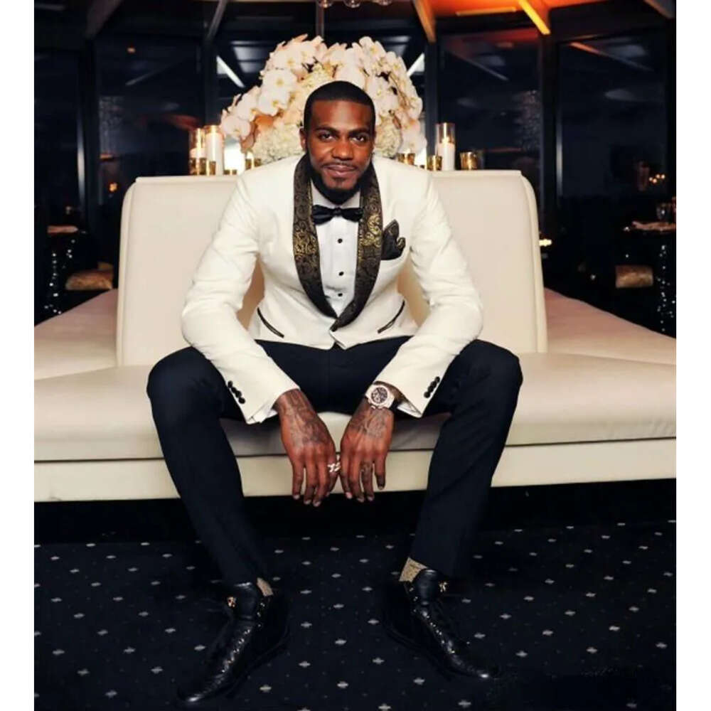 Shawl Custom Groom Tuxedos Made Men Blazer Lapel Slim Fit Bridegroom Formal Wear Prom Suits Single Jacket