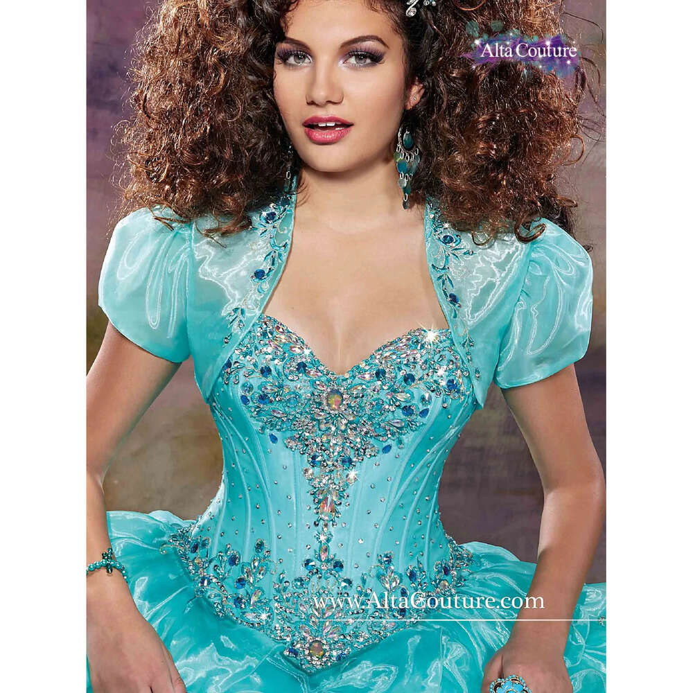 Pageant Fishbone Sweet Girls Dresses Quinceanera 16 Ruffle Organza Ball Gown Birthday Party Or Length Prom Dress